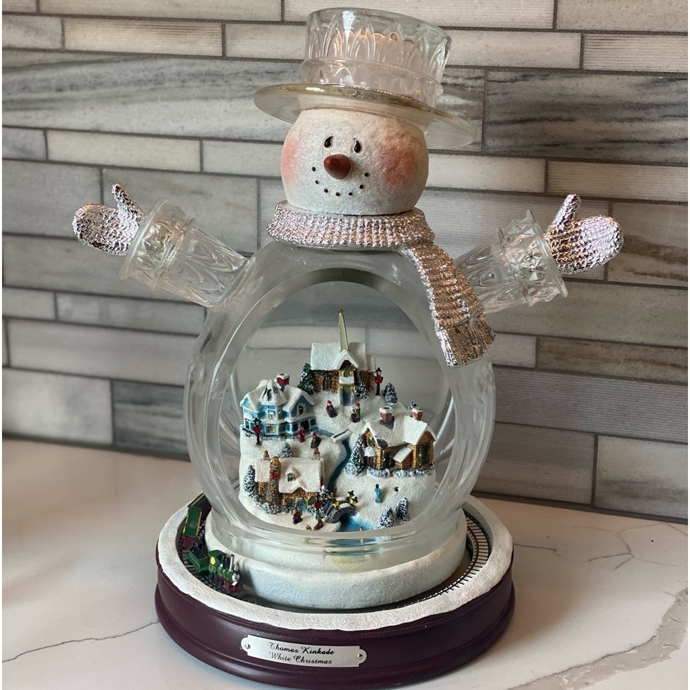 Thomas kinkade crystal snowman collectible